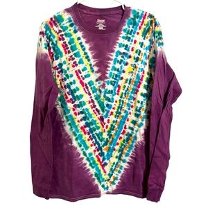 Salty Dog Cafe Men’s Long Sleeve Tie-Dye Stripe T-Shirt Medium Hilton Head‎